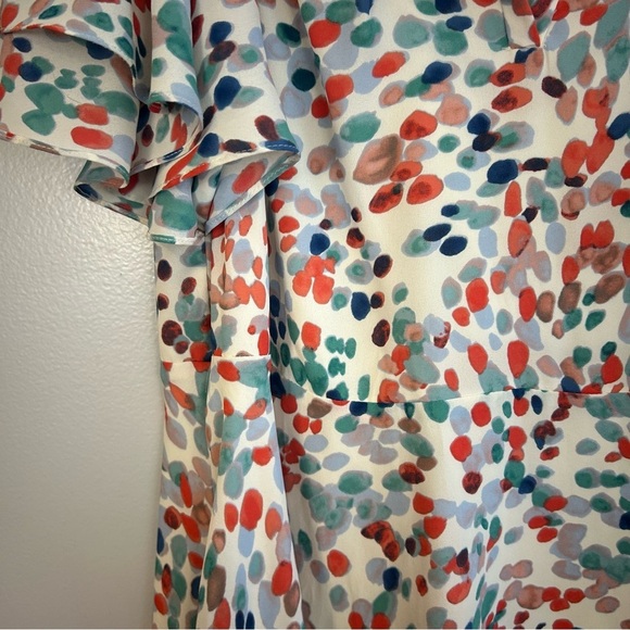 Maeve Colorful Cold Shoulder Dot Pattern Lightweight Flowy Dress Size Small - Picture 10 of 12